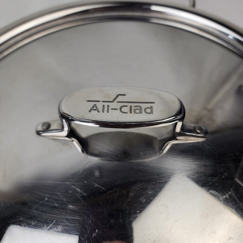 All Clad 6qt Skillet Saute Frying Pan With Lid 13" Stainless Steel Double Handle - Picture 2 of 12